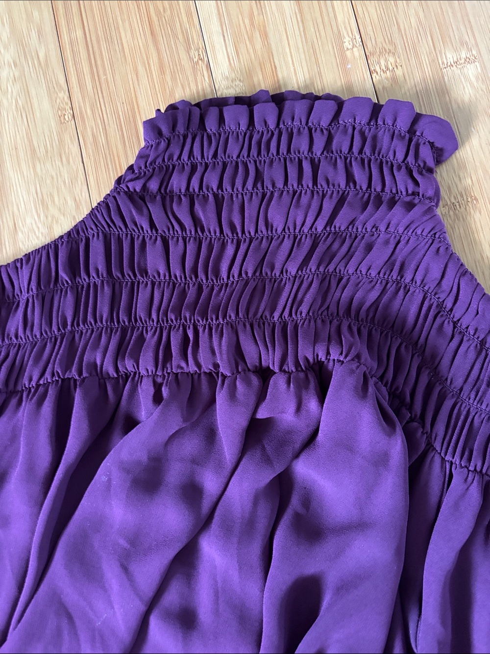 VENUS Deep Plum Ruffled Smocked Top - Picture 3 of 7